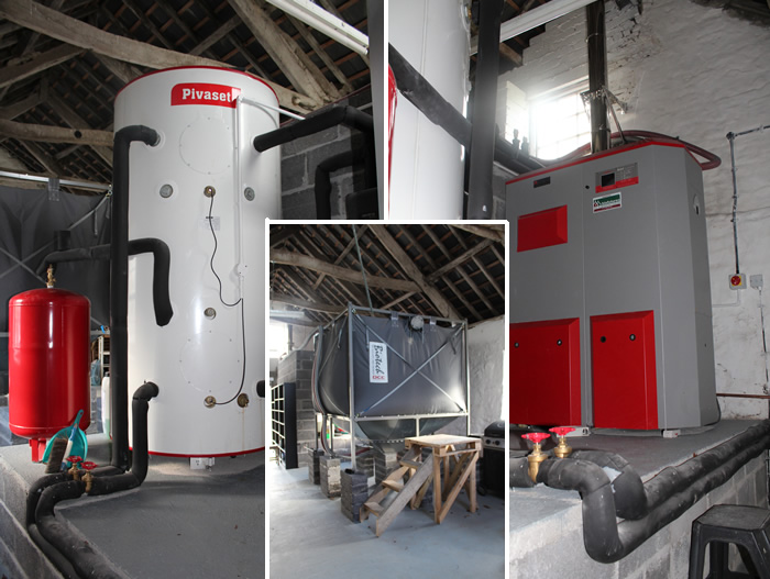Biomass Boiler Room in Grade 2 Listed Building Nantgaredig